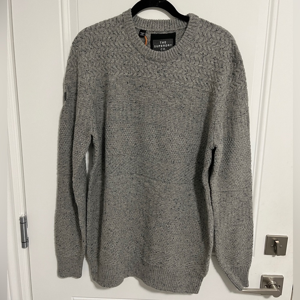 NWT - Superdry Men’s Wool Blended Ribbed Knit Sweater - Size XL